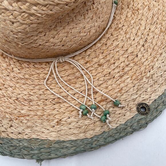 PETER GRIMM Straw Hat Raffia One Size Beaded Tassels Pura Vida Crushable Pack main image 4